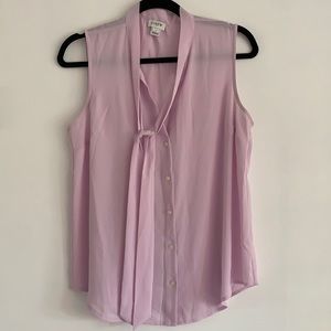 J. Crew Lavender Tie Neck Blouse, small